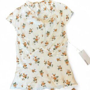 Reformation Bettie Floral Mock Neck Top 0/XS